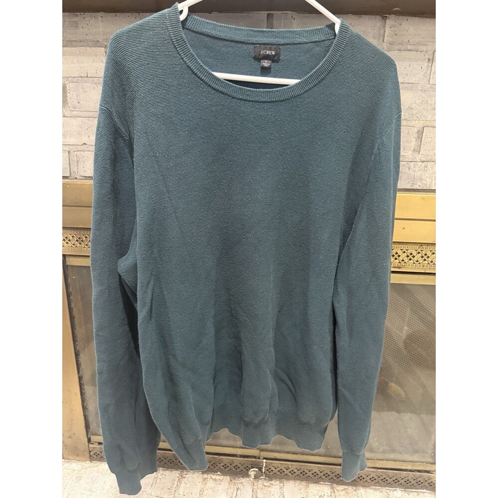 J Crew Men’s Hunter Green Cotton Sweater Size Large